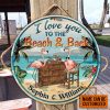Personalized Flamingo I Love You Custom Wood Circle Sign