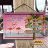 Personalized Flamingo The Rest Of My Sunset Custom Wood Rectangle Sign