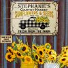 Personalized Floristry Sunflower And Seeds Customized Classic Metal Signs