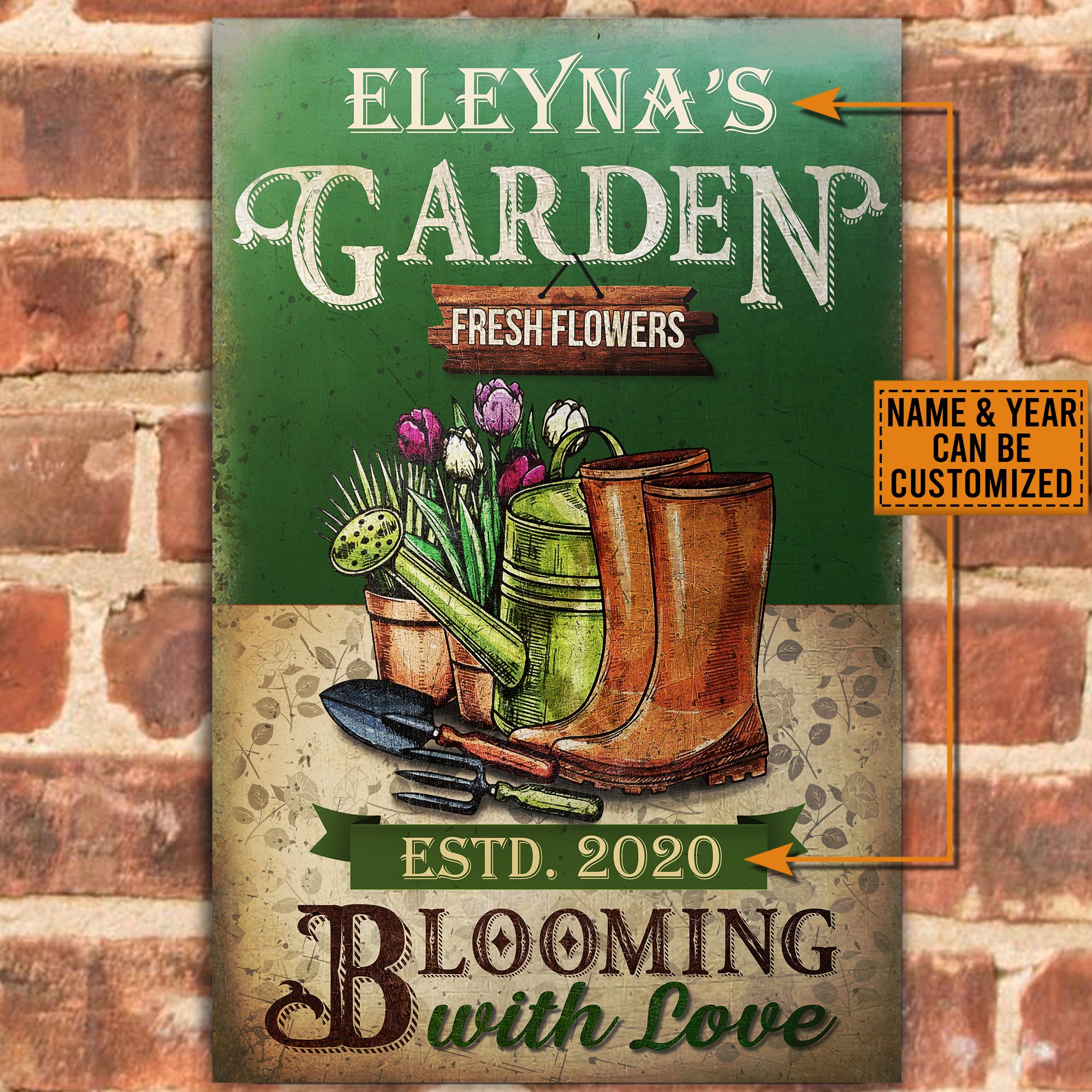 Personalized-Garden-Blooming-With-Love-Classic-Metal-Signs-1 Personalized Garden Blooming With Love Classic Metal Signs 1