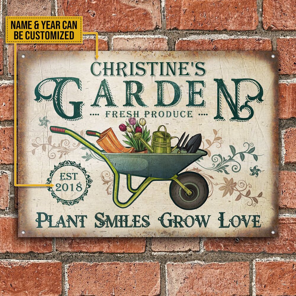 Personalized-Garden-Fresh-Produce-Plant-Smiles-Grow-Love-Customized-Classic-Metal-Signs-1 Personalized Garden Fresh Produce Plant Smiles Grow Love Customized Classic Metal Signs 1