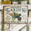 Personalized Garden Fresh Produce Plant Smiles Grow Love Customized Classic Metal Signs