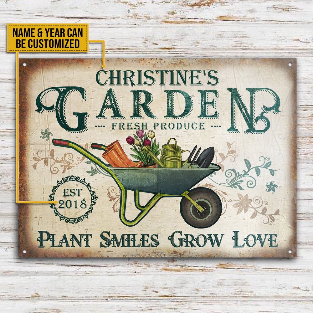Personalized-Garden-Fresh-Produce-Plant-Smiles-Grow-Love-Customized-Classic-Metal-Signs-2 Personalized Garden Fresh Produce Plant Smiles Grow Love Customized Classic Metal Signs 2