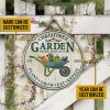 Personalized Garden Grow With Love Customized Wood Circle Sign