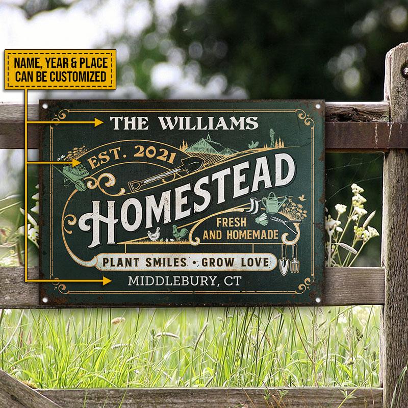 Personalized Garden Homestead Customized Classic Metal Signs