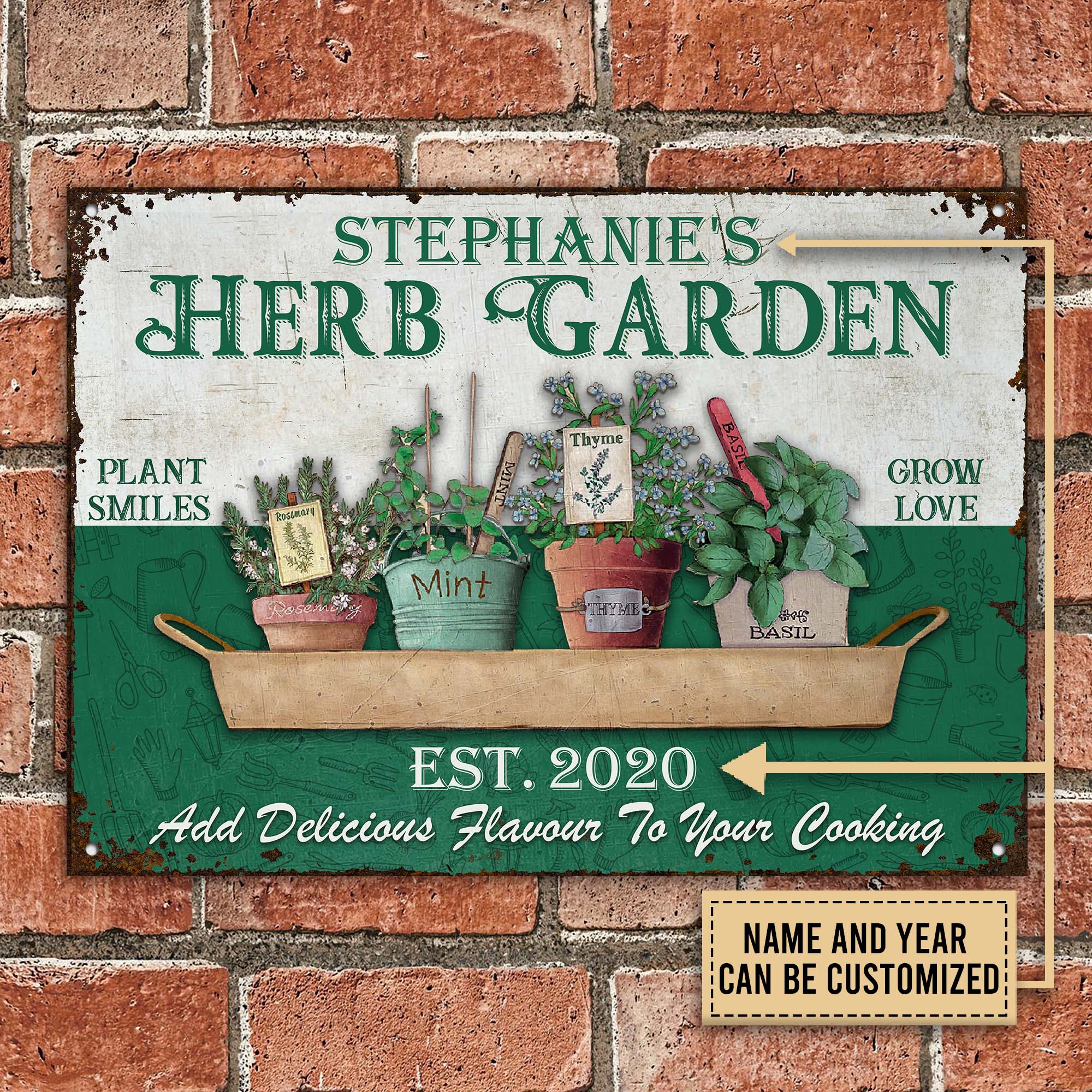 Personalized Garden Plant Smiles Customized Classic Metal Signs ...