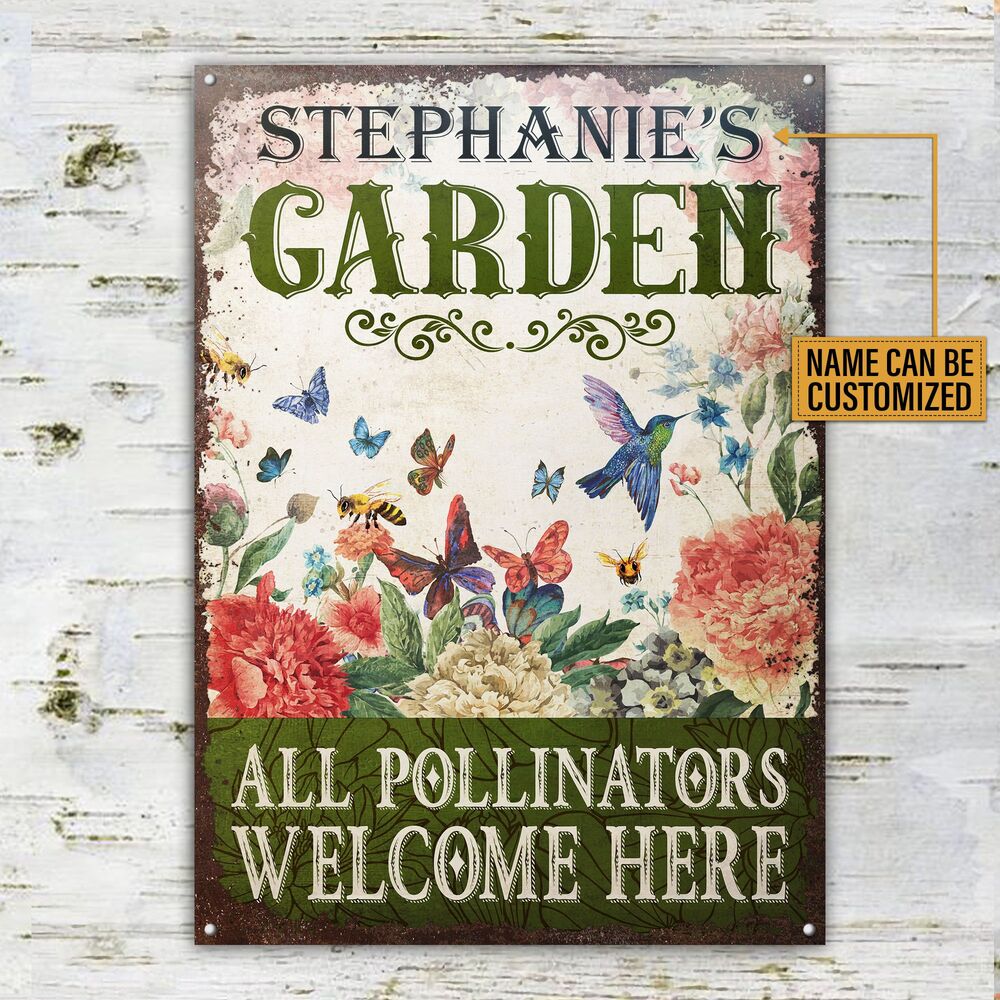 Personalized-Garden-Pollinators-Welcome-Customized-Classic-Metal-Signs-2 Personalized Garden Pollinators Welcome Customized Classic Metal Signs 2