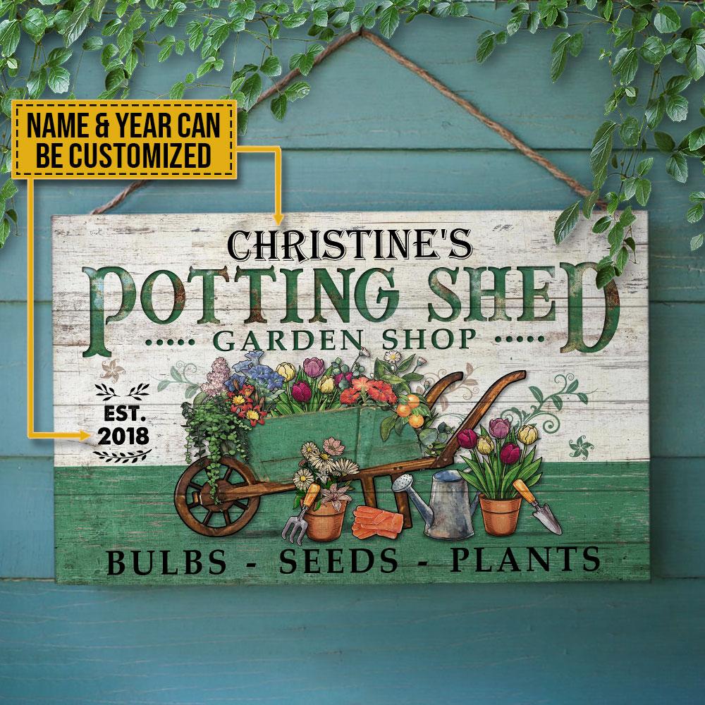 Personalized Garden Potting Shed Customized Wood Rectangle Sign ...