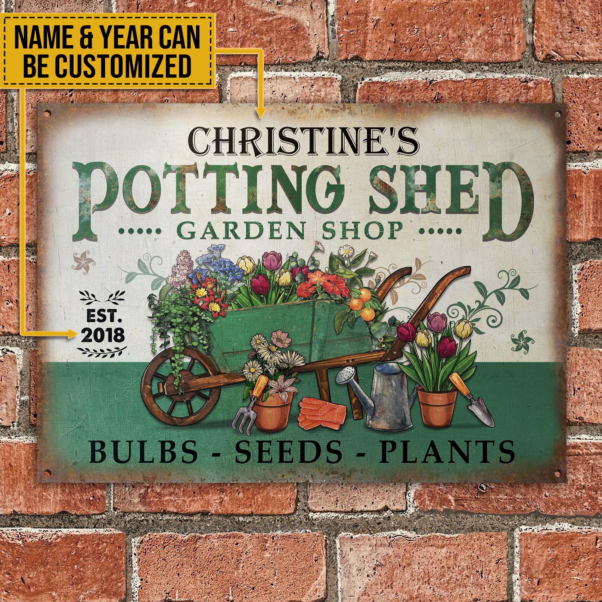 Personalized Garden Potting Shed Plants Customized Classic Metal Signs ...