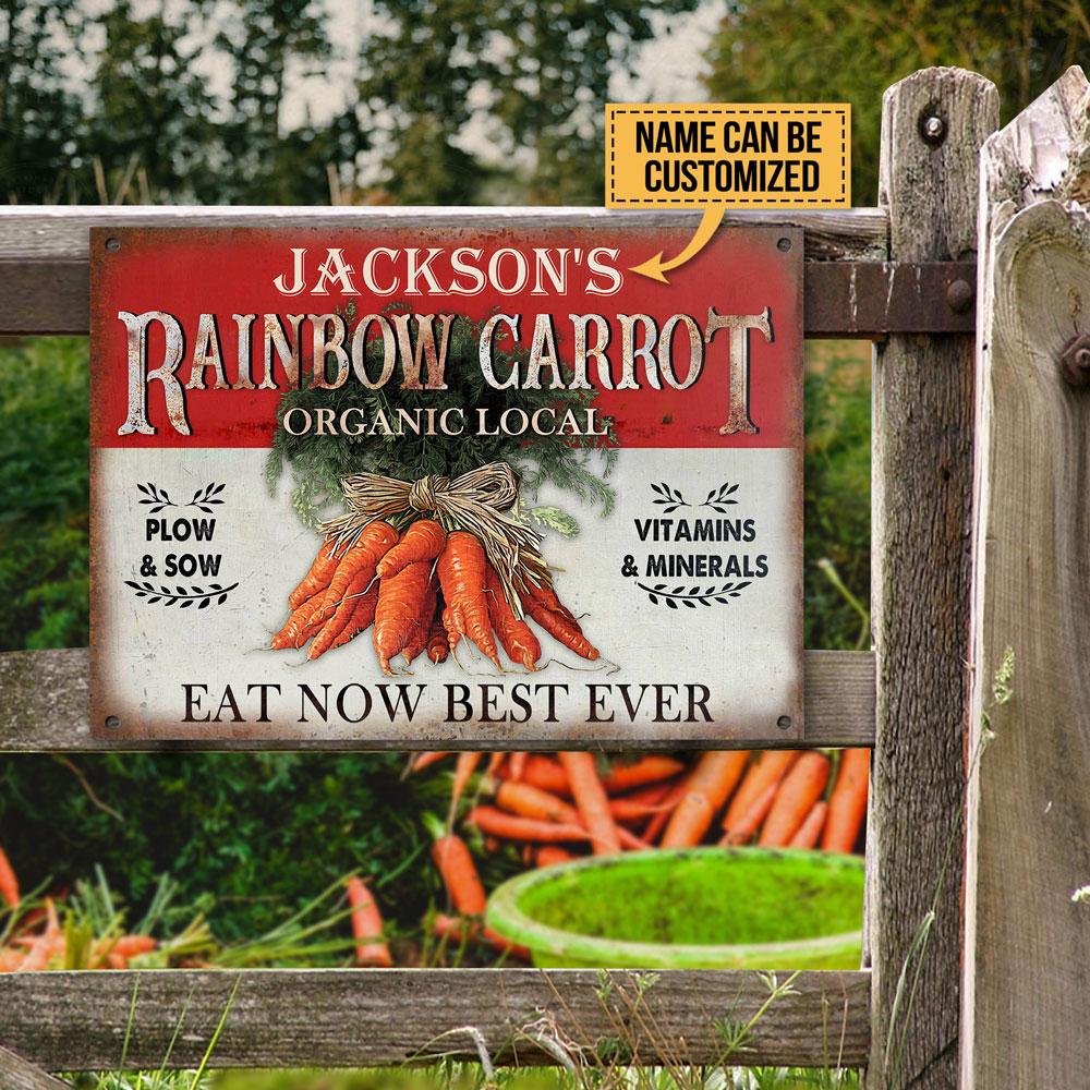 Personalized Garden Rainbow Carrot Customized Classic Metal Signs