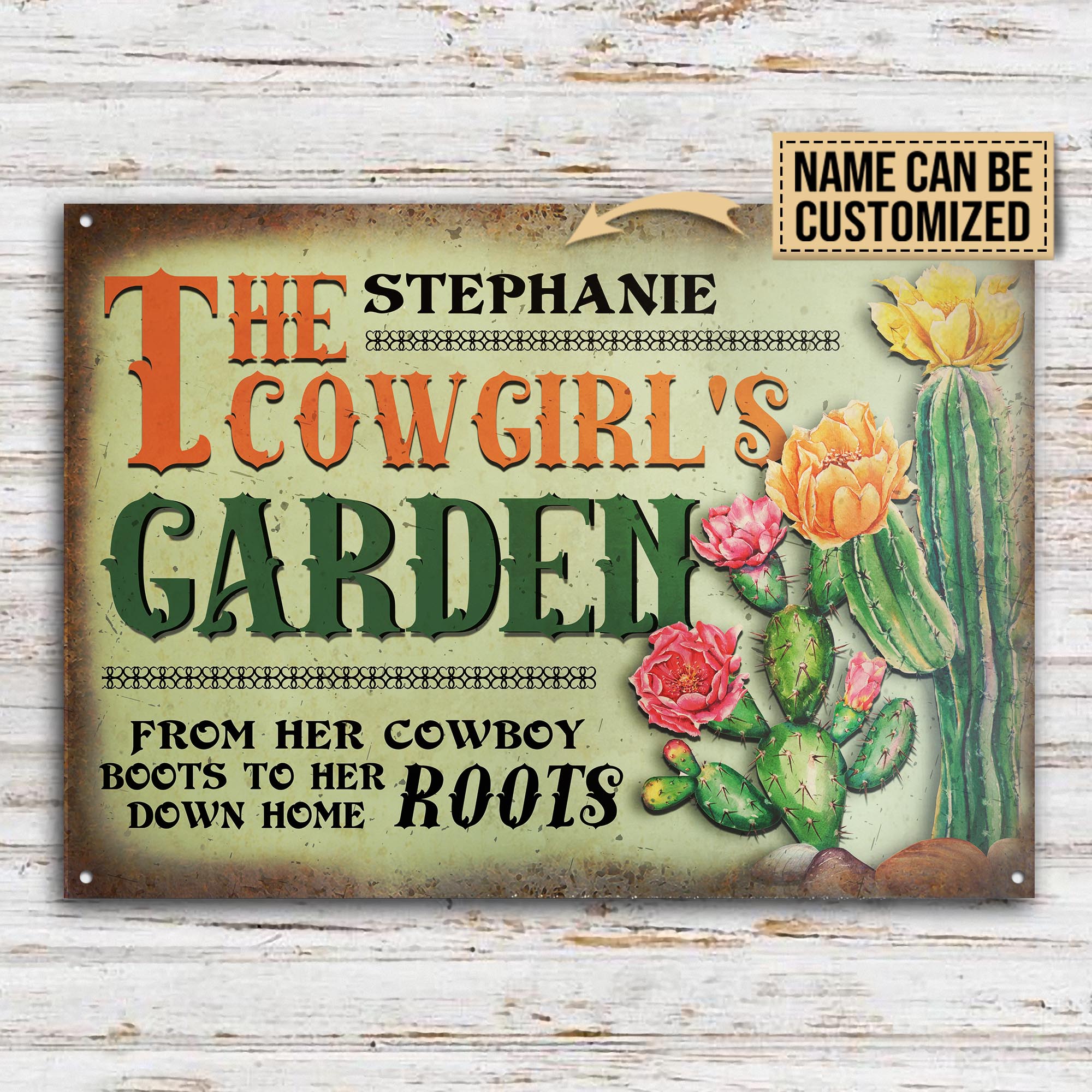 Personalized-Gardening-Cowgirls-Garden-Customized-Classic-Metal-Signs-2 Personalized Gardening Cowgirls Garden Customized Classic Metal Signs 2