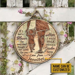 Personalized Gardening Flower Forever Customized Wood Circle Sign