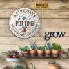 Personalized Gardening Potting Shed Customized Wood Circle Sign
