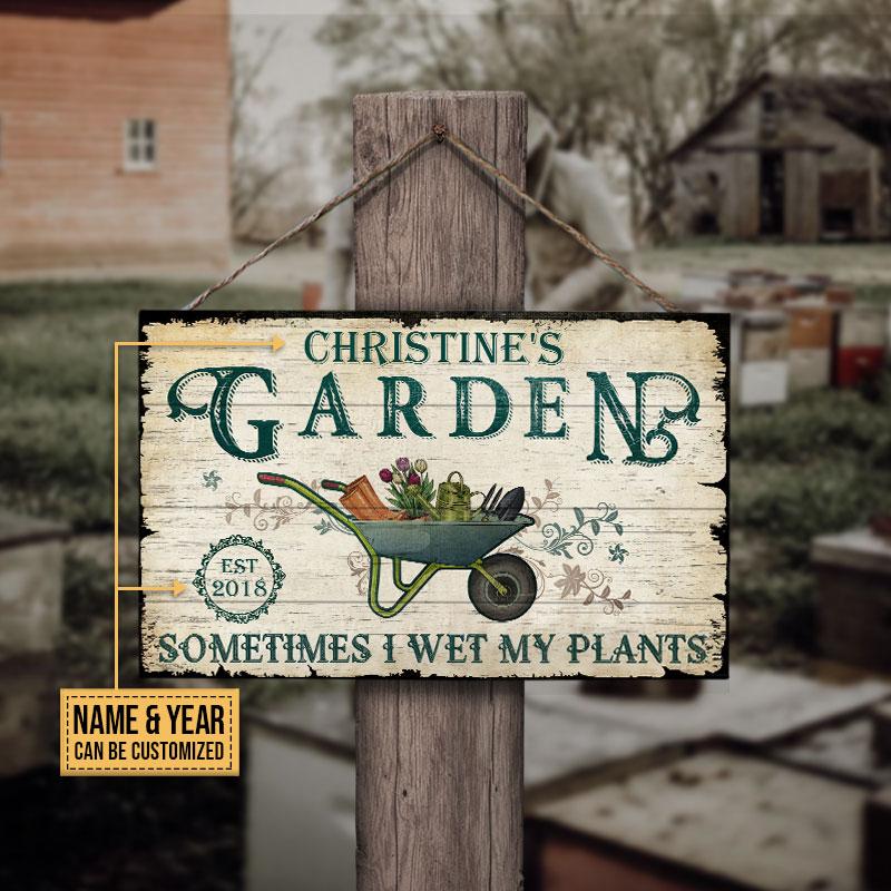 Personalized-Gardening-Wet-My-Plants-Customized-Wood-Rectangle-Sign-3 Personalized Gardening Wet My Plants Customized Wood Rectangle Sign 3
