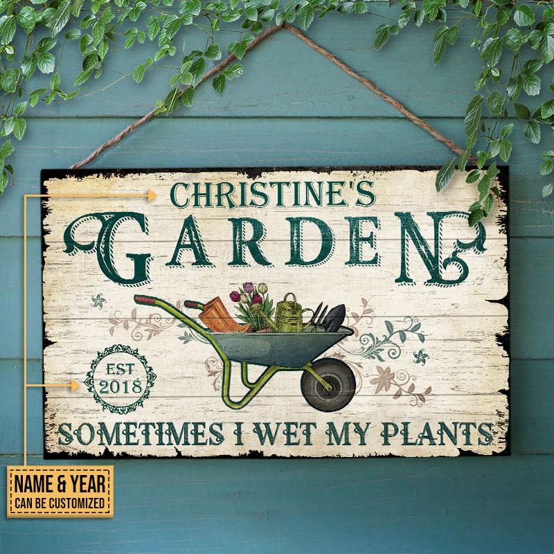 Personalized-Gardening-Wet-My-Plants-Customized-Wood-Rectangle-Sign Personalized Gardening Wet My Plants Customized Wood Rectangle Sign