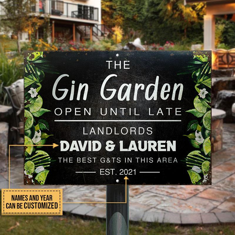 Personalized Gin Garden Until Late Customized Classic Metal Signs