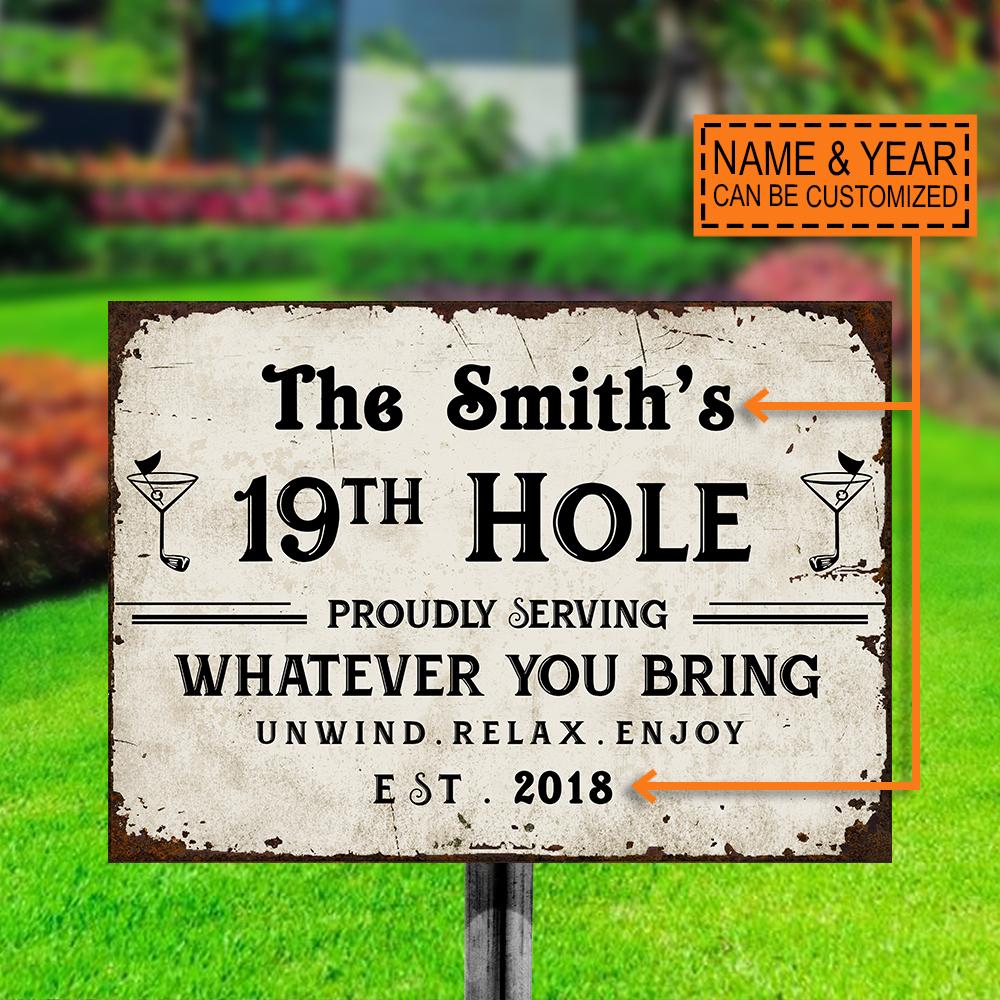 Personalized Golf 19th Hole Customized Classic Metal Signs