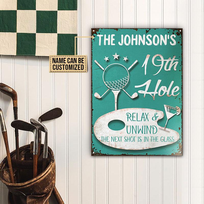 Personalized Golf 19th Hole Relax Customized Classic Metal Signs