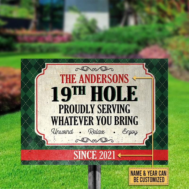 Personalized Golf 19th Hole Serving Customized Classic Metal Signs