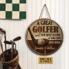 Personalized Golf Best Score Of His Life Custom Wood Circle Sign