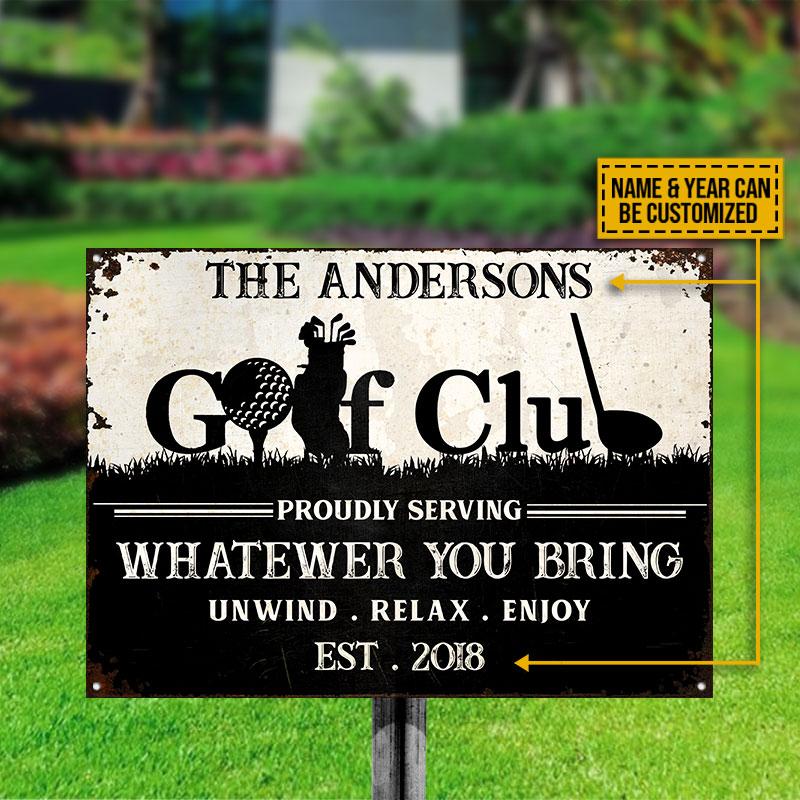 Personalized Golf Club Serving Customized Classic Metal Signs