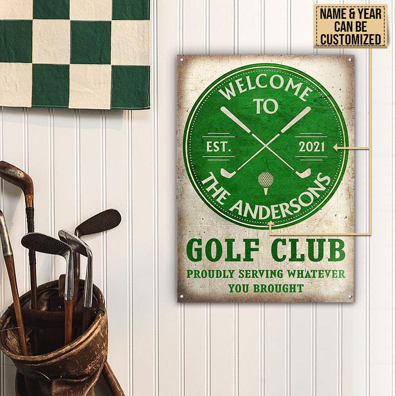 Personalized Golf Club Welcome Customized Classic Metal Signs