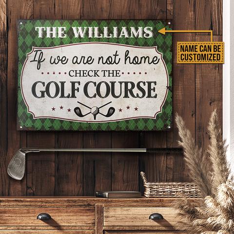 Personalized Golf Course Check Customized Classic Metal Signs