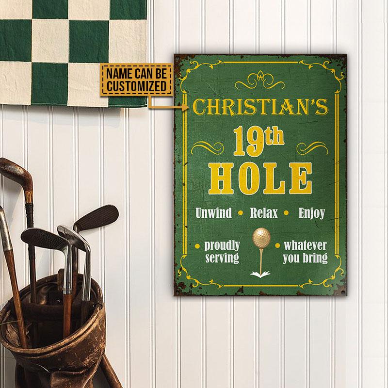 Personalized Golf Unwind Relax Customized Classic Metal Signs