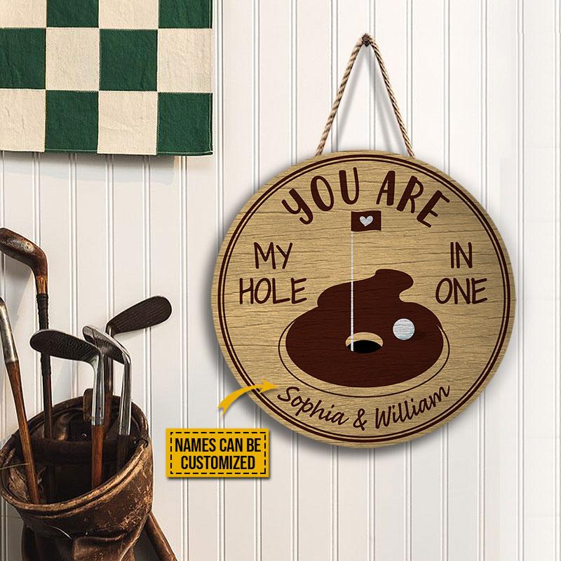 Personalized Golf You Are My Customized Wood Circle Sign