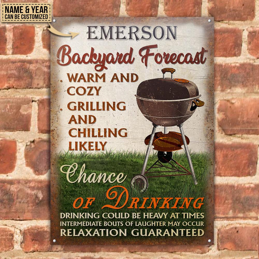 Personalized-Grilling-Backyard-Forecast-Warm-Cozy-Customized-Classic-Metal-Signs-1 Personalized Grilling Backyard Forecast Warm Cozy Customized Classic Metal Signs 1