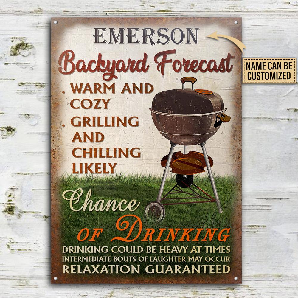 Personalized-Grilling-Backyard-Forecast-Warm-Cozy-Customized-Classic-Metal-Signs-2 Personalized Grilling Backyard Forecast Warm Cozy Customized Classic Metal Signs 2