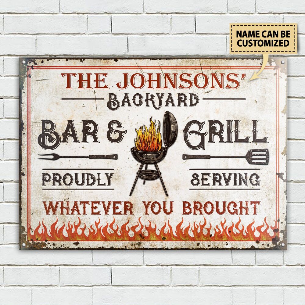 Personalized-Grilling-Bar-And-Grill-Customized-Classic-Metal-Signs-2 Personalized Grilling Bar And Grill Customized Classic Metal Signs 2