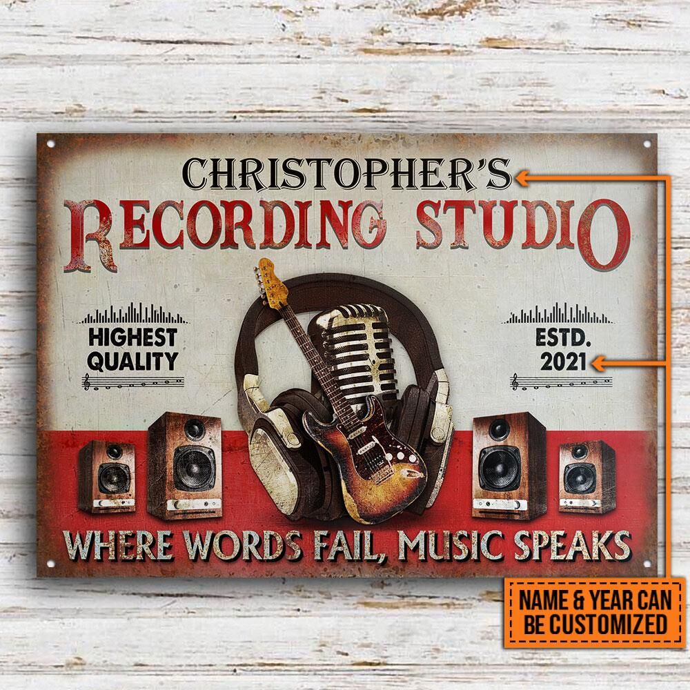 Personalized-Guitar-Where-Words-Customized-Classic-Metal-Signs-2 Personalized Guitar Where Words Customized Classic Metal Signs 2