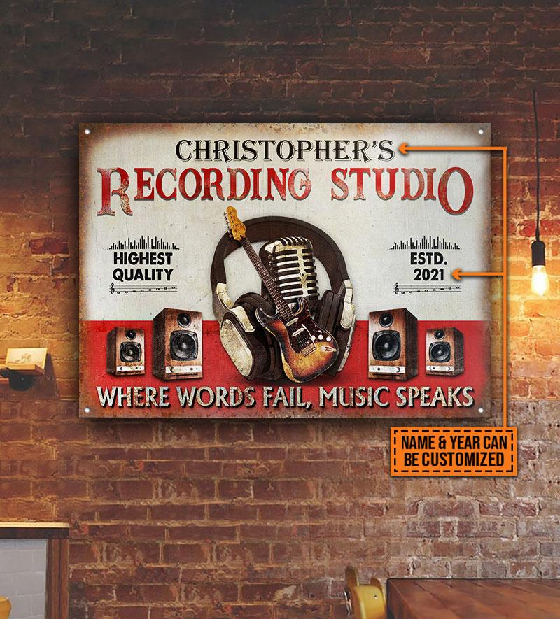 Personalized Guitar Where Words Customized Classic Metal Signs
