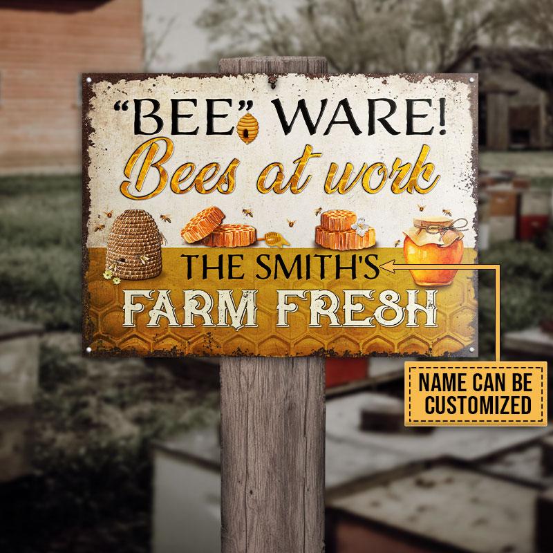 Personalized Honey Bee Bees At Work Custom Classic Metal Signs