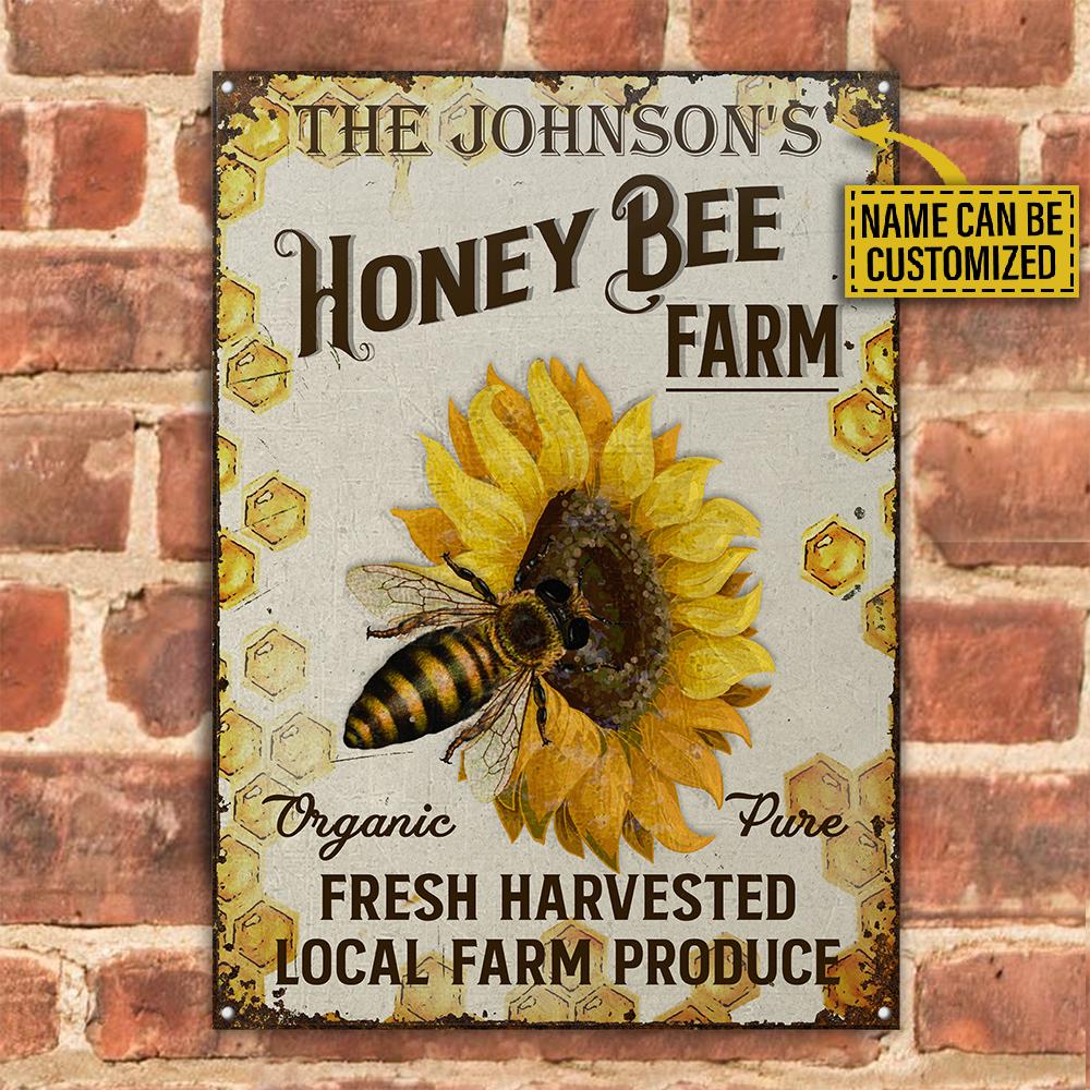Personalized-Honey-Bee-Farm-Organic-Customized-Classic-Metal-Signs-1 Personalized Honey Bee Farm Organic Customized Classic Metal Signs 1