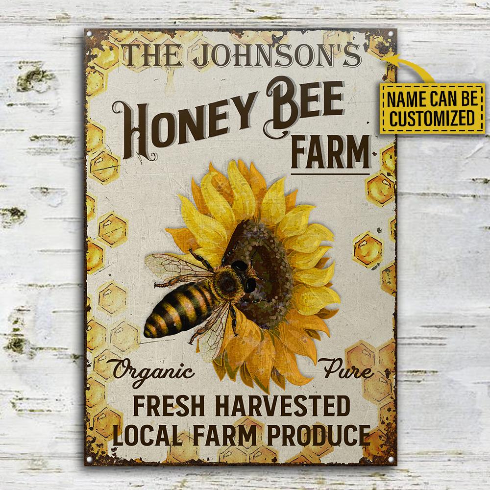 Personalized-Honey-Bee-Farm-Organic-Customized-Classic-Metal-Signs-2 Personalized Honey Bee Farm Organic Customized Classic Metal Signs 2