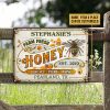 Personalized Honey Bee Vintage Local Pure Raw Customized Classic Metal Signs
