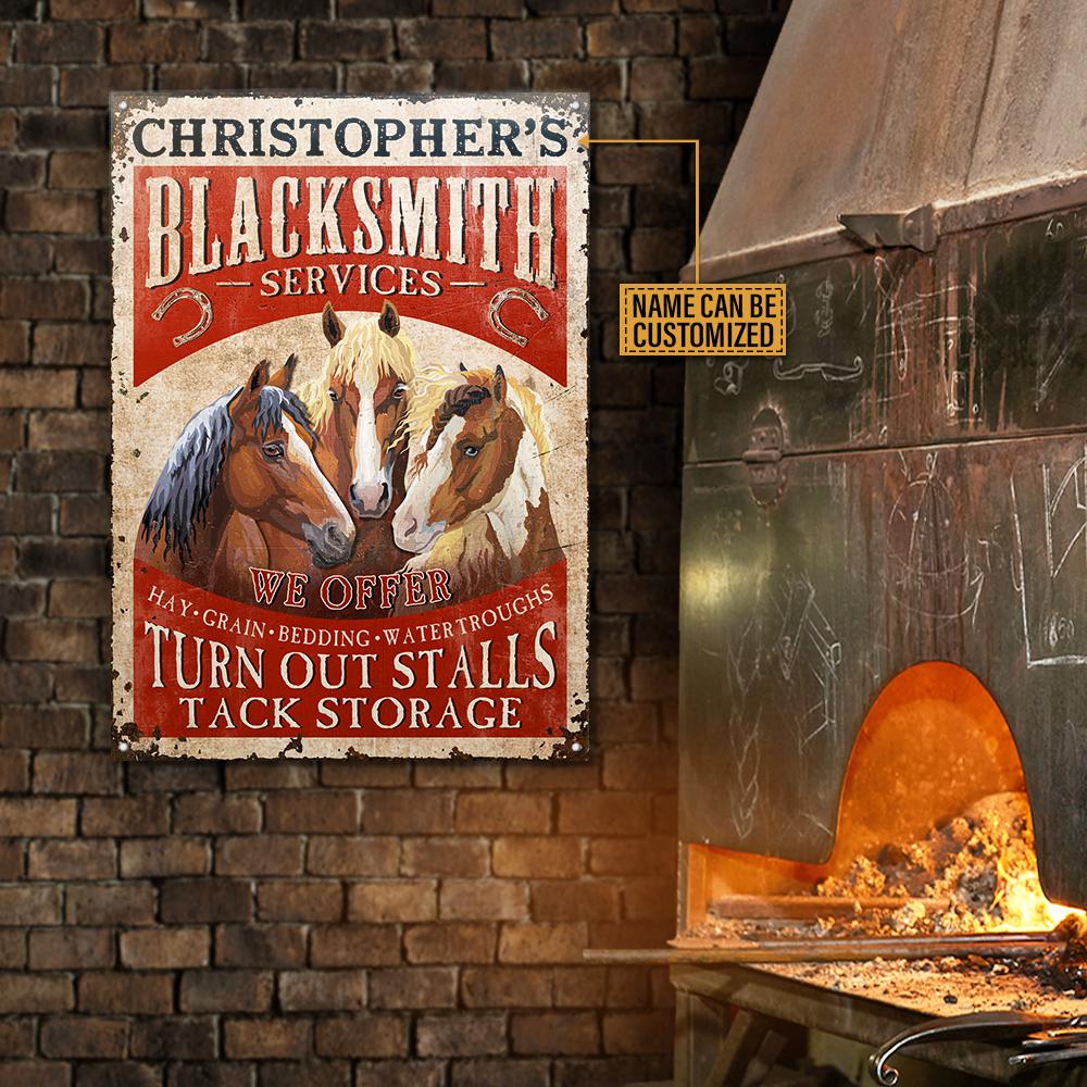 Personalized Horse Blacksmith Services Customized Classic Metal Signs
