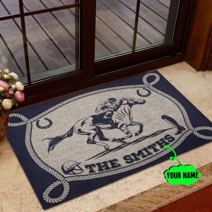 Personalized Horse Racing Custom Name Doormat Welcome Mat