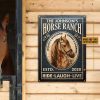 Personalized Horse Ranch Lessons & Boarding Custom Classic Metal Signs
