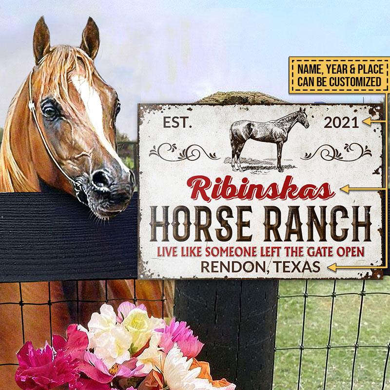 Personalized Horse Ranch Live Like Someone Customized Classic Metal Signs