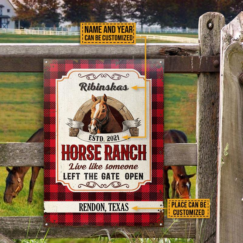 Personalized Horse Ranch Live Like Someone Left Custom Classic Metal Signs