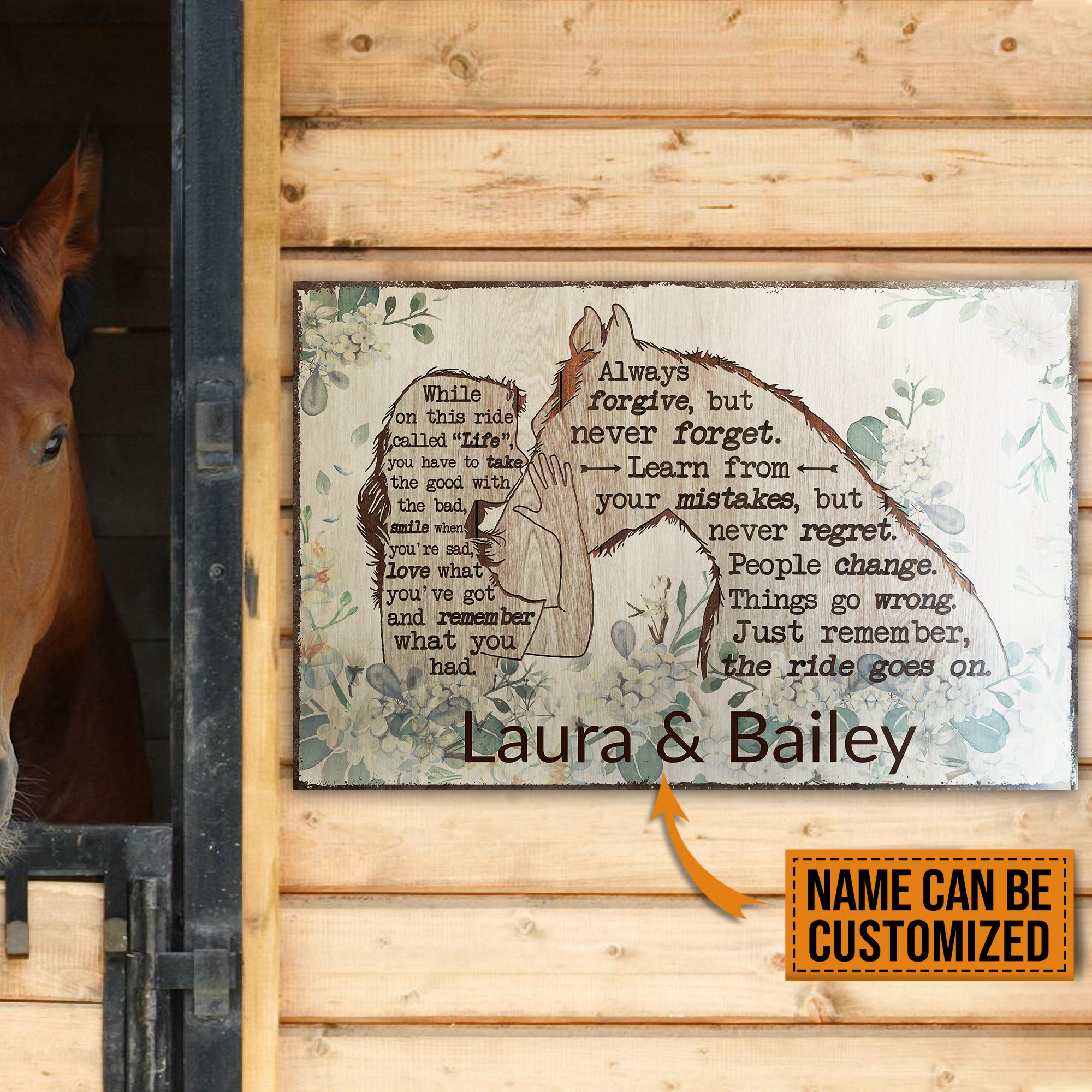Personalized Horse While On This Ride Classic Metal Signs
