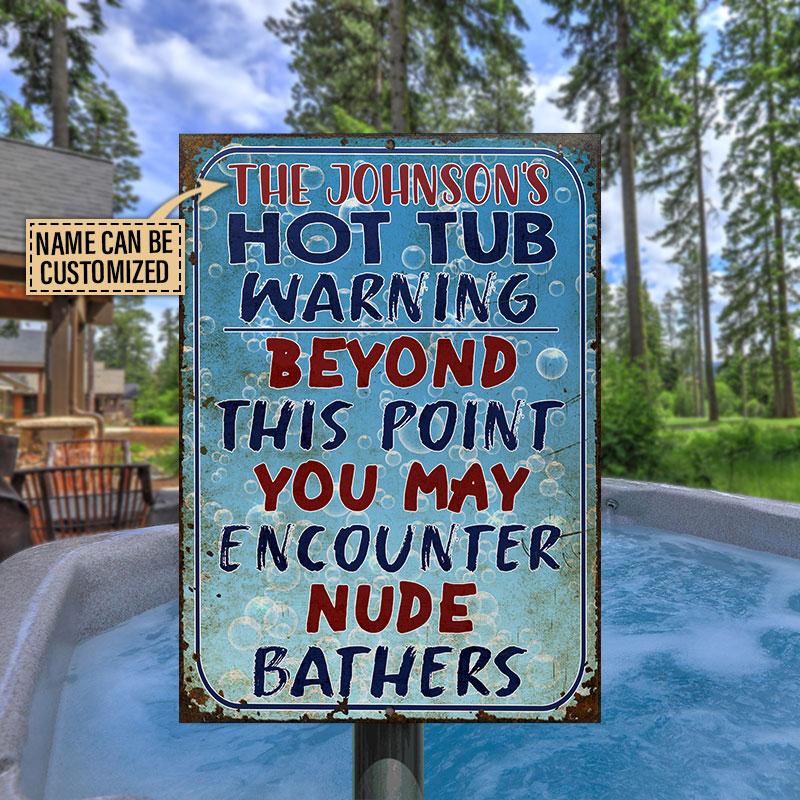 Personalized Hot Tub Warning Customized Classic Metal Signs