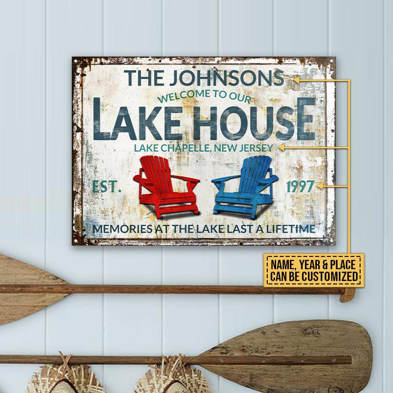 Personalized Lake House Last A Lifetime Custom Classic Metal Signs