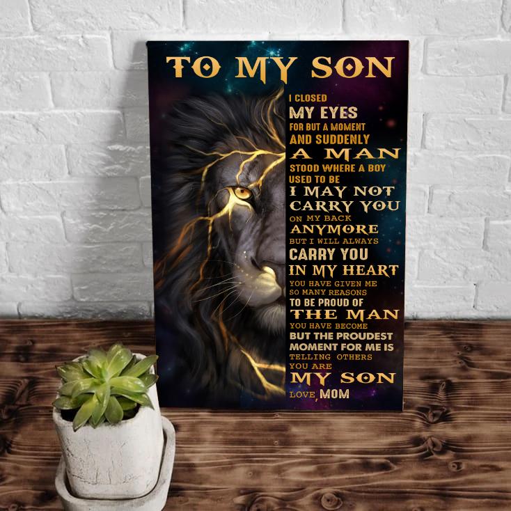 To My Son I Close My Eyes For But A Moment And Suddenly Canvas