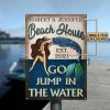 Personalized Mermaid Beach House Go Jump Customized Classic Metal Signs