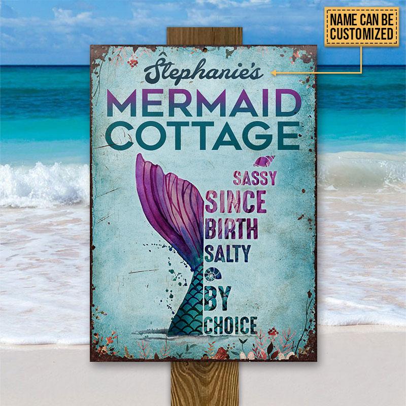 Personalized Mermaid Cottage Customized Classic Metal Signs