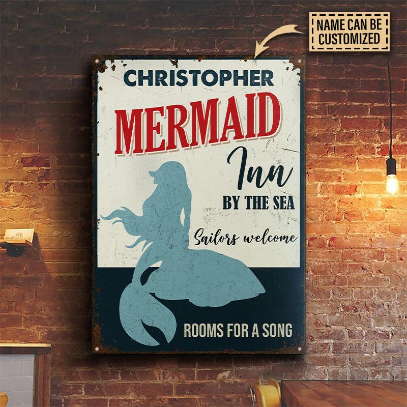 Personalized Mermaid Inn Song Customized Classic Metal Signs